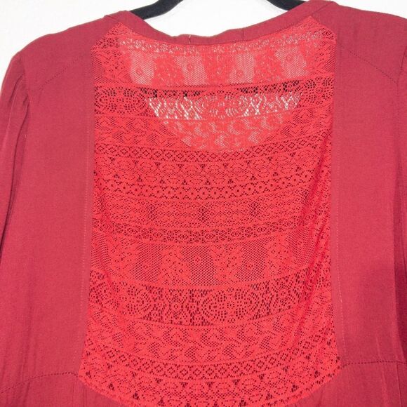 Umgee Burgundy Lace Front Tunic Dress Size Medium - Picture 9 of 9